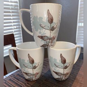 Set of  3 CORELLE Coordinates Twilight Grove Botanical Coffee Tea Mug